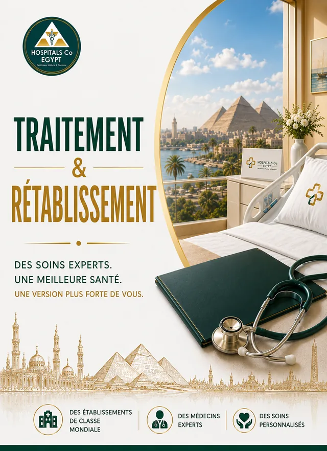 Une chambre d'hôpital donnant sur le Nil et les pyramides